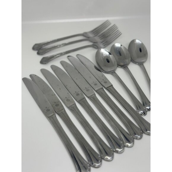 VTG Pfaltzgraff Jamestown Stainless Steel Flatware Set-of-15 Knives Spoons Forks - Picture 2 of 10